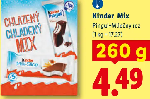 Kinder Mix Pingui a Mliečny rez