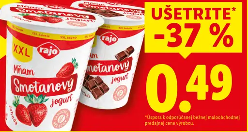 Rajo Bezlaktózový smotanový jogurt