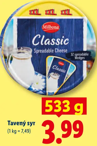 Milbona Classic Spreadable Cheese tavený syr
