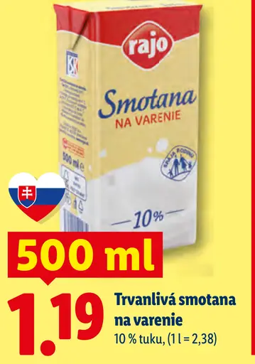 Rajo Smotana na varenie