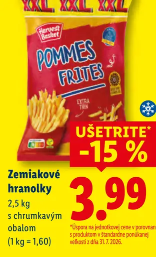 Harvest Basket zemiakové hranolčeky extra tenké