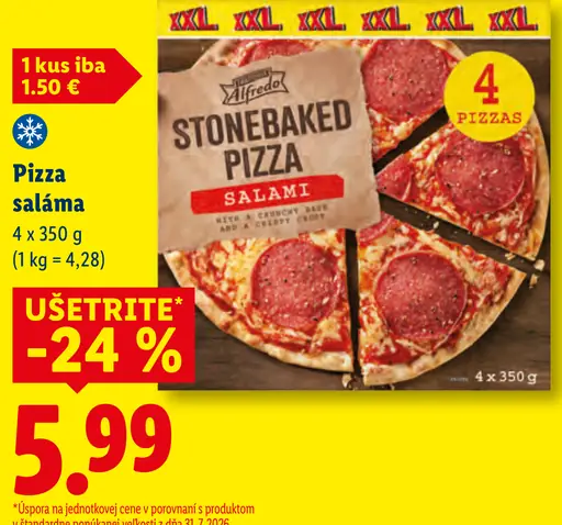 Alfredo Stonebaked Pizza Saláma