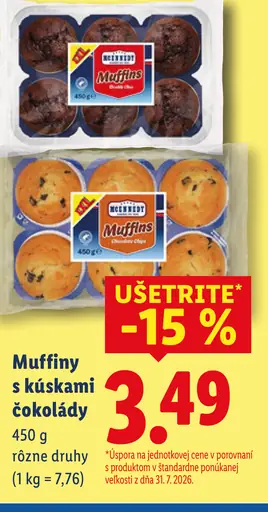 McEnnedy muffiny s kúskami čokolády
