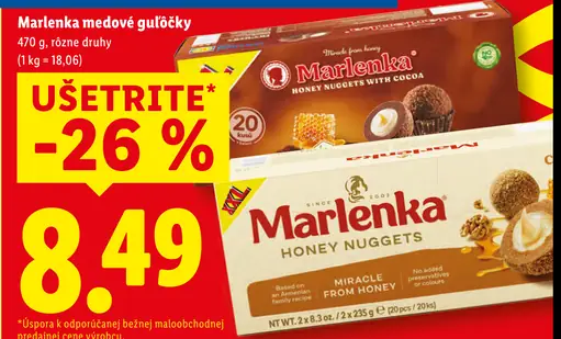 Marlenka medové guľôčky