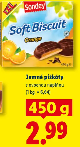 Sondey Jemné piškóty s ovocnou náplňou