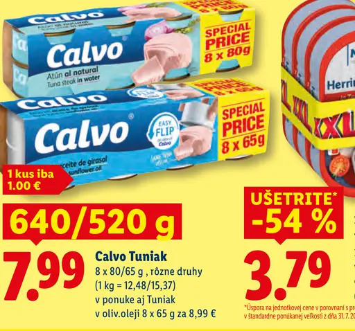Calvo tuniak v olivovom oleji