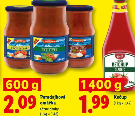 Combino Paradajková omáčka – Provençale, Basilico, Bolognese