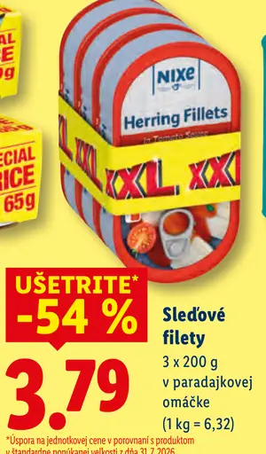 Nixe Sledové filety v paradajkovej omáčke