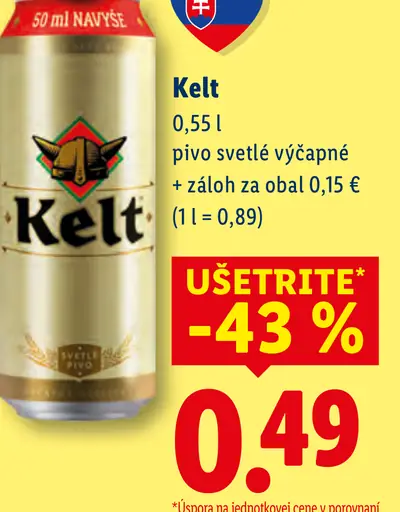 Kelt svetlé pivo