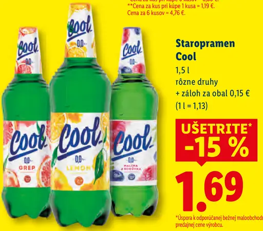 Staropramen Cool – grapefruit, lemon, malina