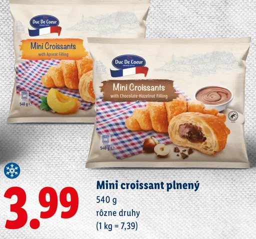 Duc De Coeur mini croissant plnený čokoládovo-lieskovoorieškovou náplňou