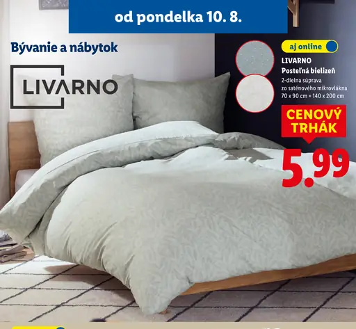 LIVARNO posteľná bielizeň, 2-dielna súprava zo saténového mikrovlákna, rozmery 70 × 90 cm + 140 × 200 cm