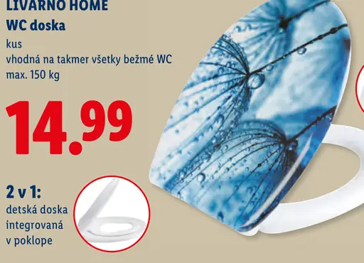 LIVARNO HOME WC doska, 2 v 1, detská doska integrovaná v poklope, maximálna nosnosť 150 kg