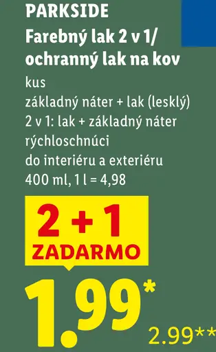 Parkside Farebný lak 2 v 1