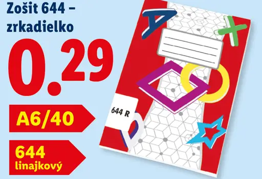 Zošit 644, zrkadielko, formát A6