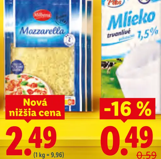 Milbona Mozzarella strúhaná