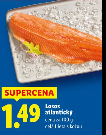 Losos atlantický celá fileta s kožou