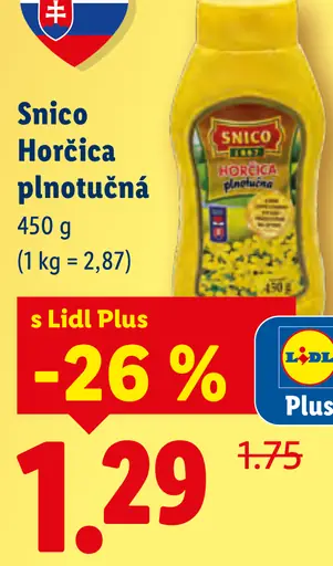 Snico Horčica plnotučná