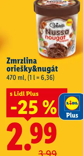 Gelatelli zmrzlina orieškový nugát