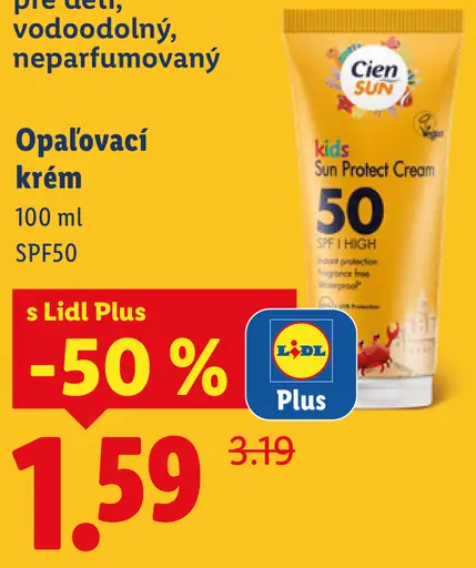 Cien Sun Kids opaľovací krém SPF50
