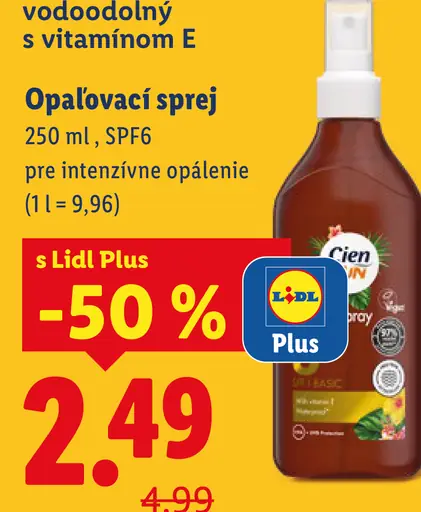Cien SUN Opalovací sprej SPF 6