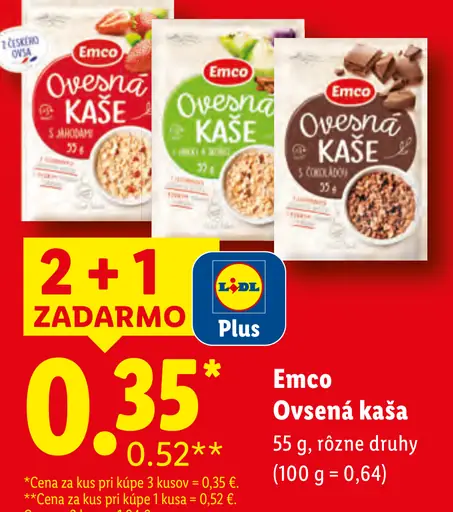 Emco Ovsená kaša rôzne druhy