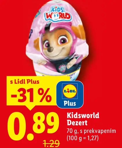 Kidsworld dezert s prekvapením