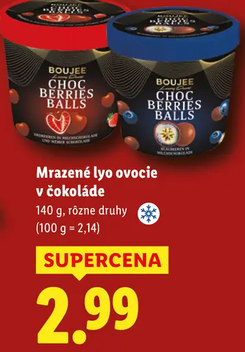 Boujee mrazené ovocie v čokoláde, rôzne druhy