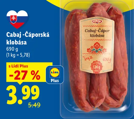 Pikok Cabaj-Čáporská klobása