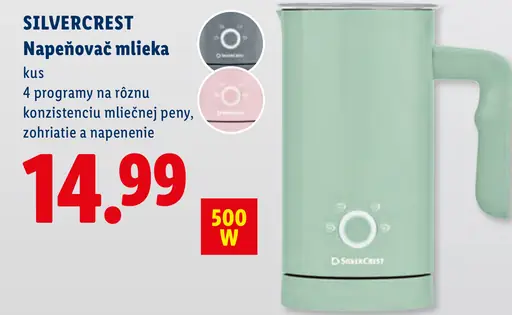 SilverCrest napěňovač mlieka, 4 programy na rôznu konzistenciu mliečnej peny, zohrievanie a napenenie