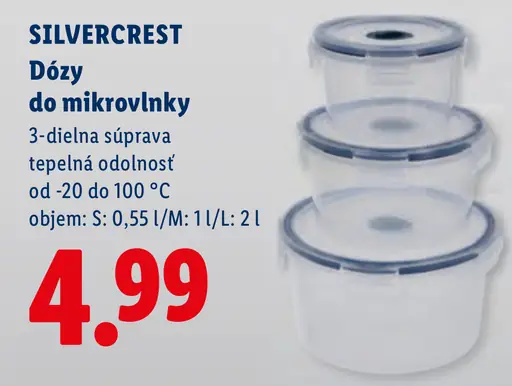 Silvercrest dózy do mikrovlnky, 3-dielna súprava