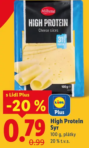 Milbona High Protein Plátkový syr