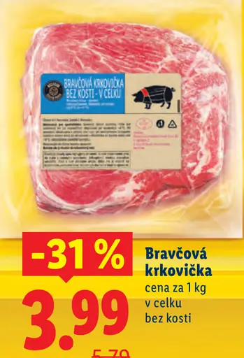 Mašiarová bravčová krkovička bez kosti v celku