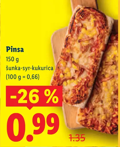 Pinsa šunka-syr-kukurica