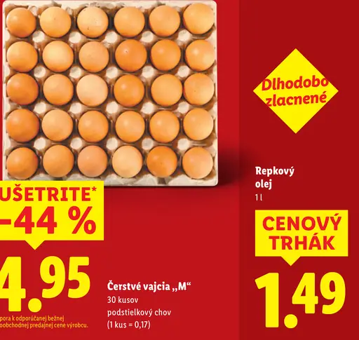 Čerstvé vajcia „M“ z podstielkového chovu