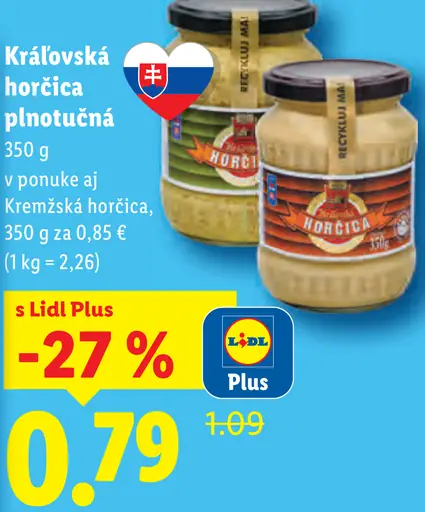 Královská horčica plnotučná