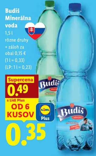 Budiš minerálna voda rôzne druhy