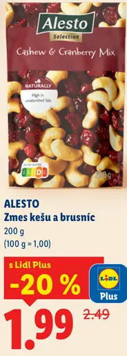 Alesto Zmes kešu a brusníc
