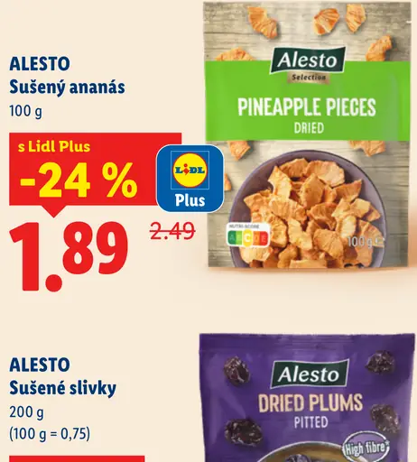 Alesto sušený ananás kúsky
