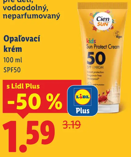 Cien Sun Kids opaľovací krém SPF50