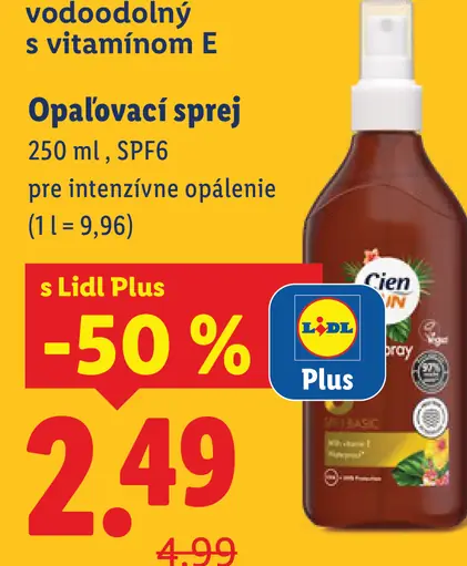 Cien Sun opaľovací sprej SPF 6 pre intenzívne opaľovanie