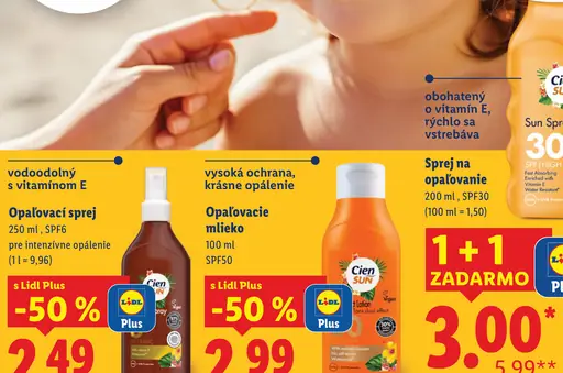 Cien Sun opaľovacie mlieko SPF 50