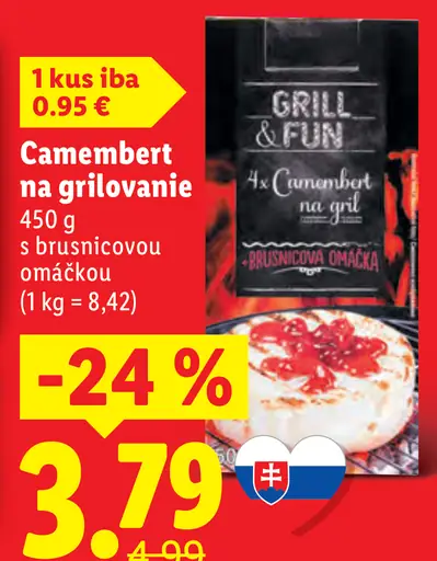 Camembert na grilovanie s brusnicovou omáčkou
