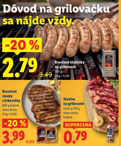 Bravčové klobásky na grilovanie