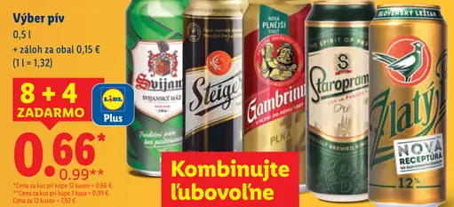 Výber pív, rôzne druhy