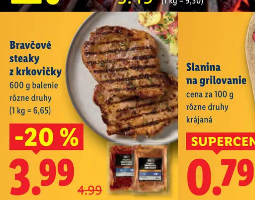 Bravčové steaky z krkovičky marinované rôzne druhy
