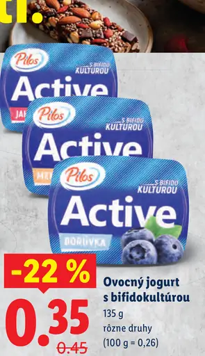 Pilos Ovocný jogurt s bifidokultúrou