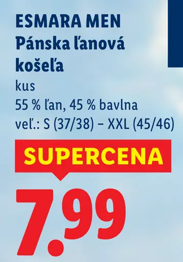 Esmara Men pánska ľanová košeľa