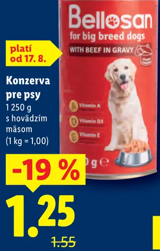 Bellosan s hovädzím mäsom krmivo pre psy
