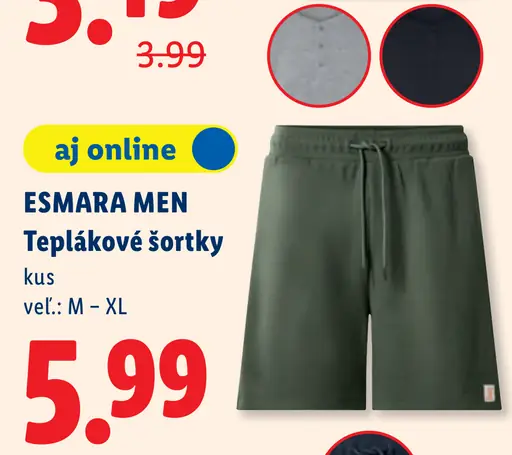 Esmara Men teplákové šortky